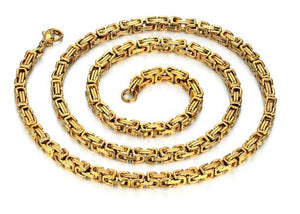 Byzantine Link 4MM 14k Gold Plated 24"