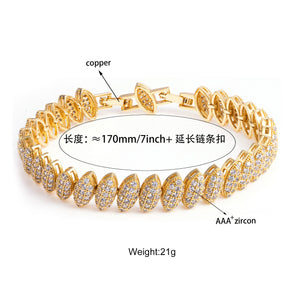 Anztilam Hip Hop Copper  Bling Icedout Bracelet Pave Setting AAA+