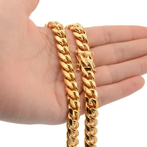 Granny Chic 8 18mm Wide 8 40inch Length Men Gold Color Stainless Steel