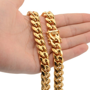 Granny Chic 8 18mm Wide 8 40inch Length Men Gold Color Stainless Steel