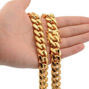 Granny Chic 8 18mm Wide 8 40inch Length Men Gold Color Stainless Steel