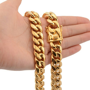 Granny Chic 8 18mm Wide 8 40inch Length Men Gold Color Stainless Steel