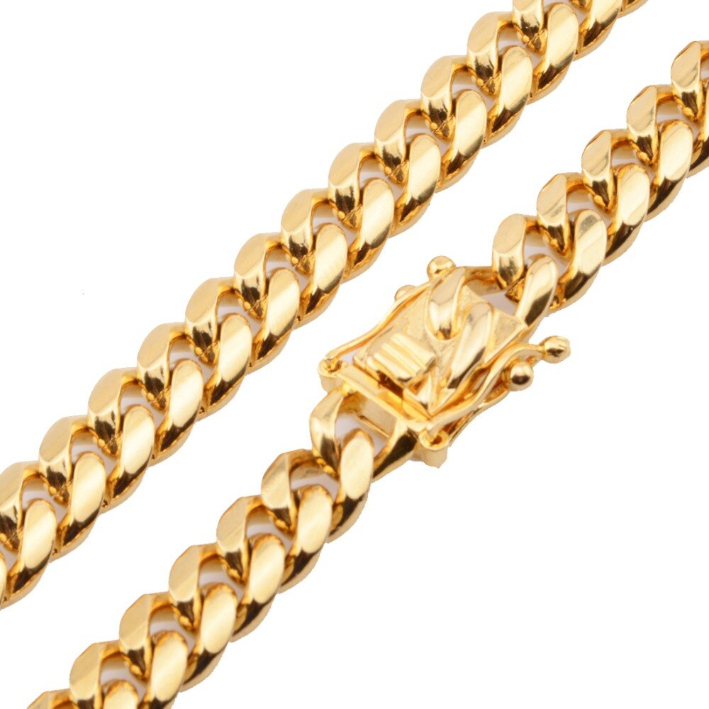 Granny Chic 8 18mm Wide 8 40inch Length Men Gold Color Stainless Steel