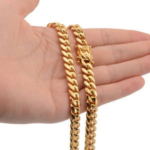 Granny Chic 8 18mm Wide 8 40inch Length Men Gold Color Stainless Steel