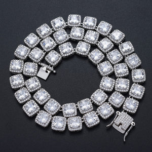 Hip Hop 10MM Bling Cubic Zirconia Iced Out Choker Necklace Geometric