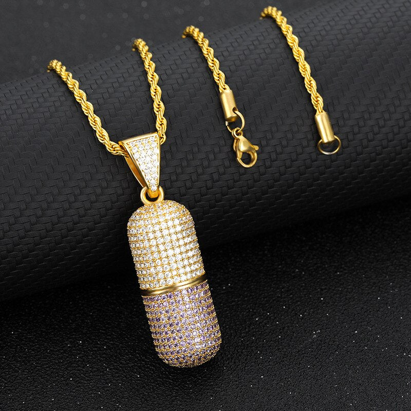 Iced Out Capsule Pendant