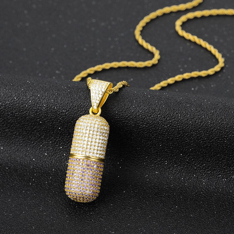 Iced Out Capsule Pendant