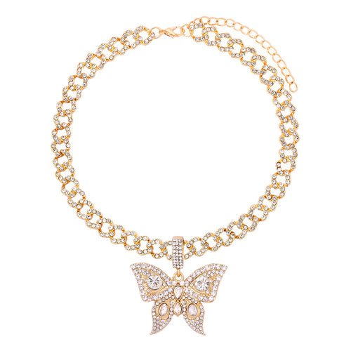 Big Butterfly Crystal Choker