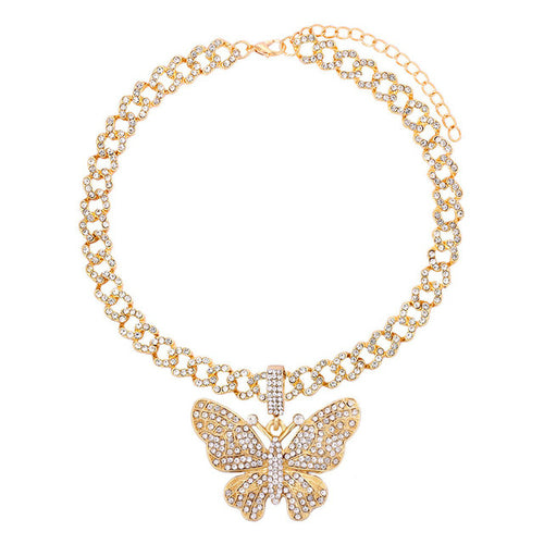 Big Butterfly Crystal Choker