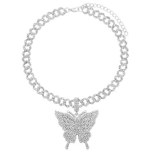 Big Butterfly Crystal Choker