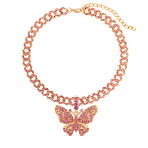 Big Butterfly Crystal Choker