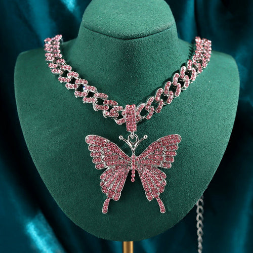 Big Butterfly Crystal Choker