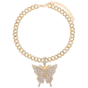 Big Butterfly Crystal Choker