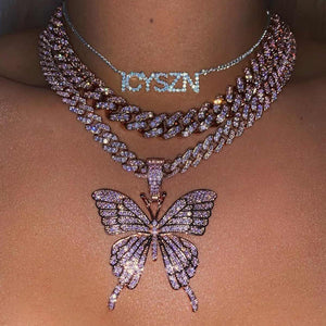 Big Butterfly Crystal Choker