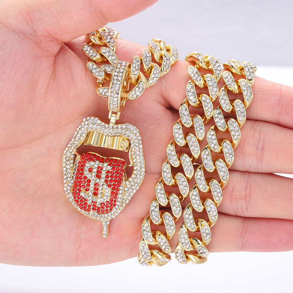 Iced Out Cash Mouth Pendant