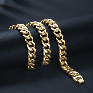 Phase 12mm Gold Cuban Chain