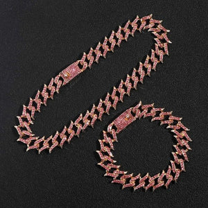 Crystal Spiky Cuban Choker